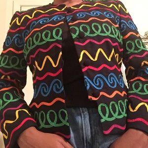 Vintage Rainbow button  down blazer